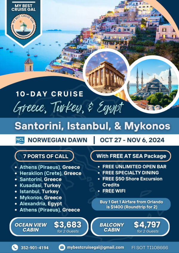Santorini, Istanbul, & Mykonos