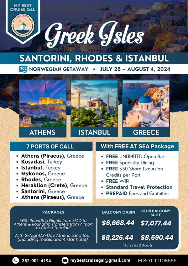 Santorini, Rhodes, & Istanbul
